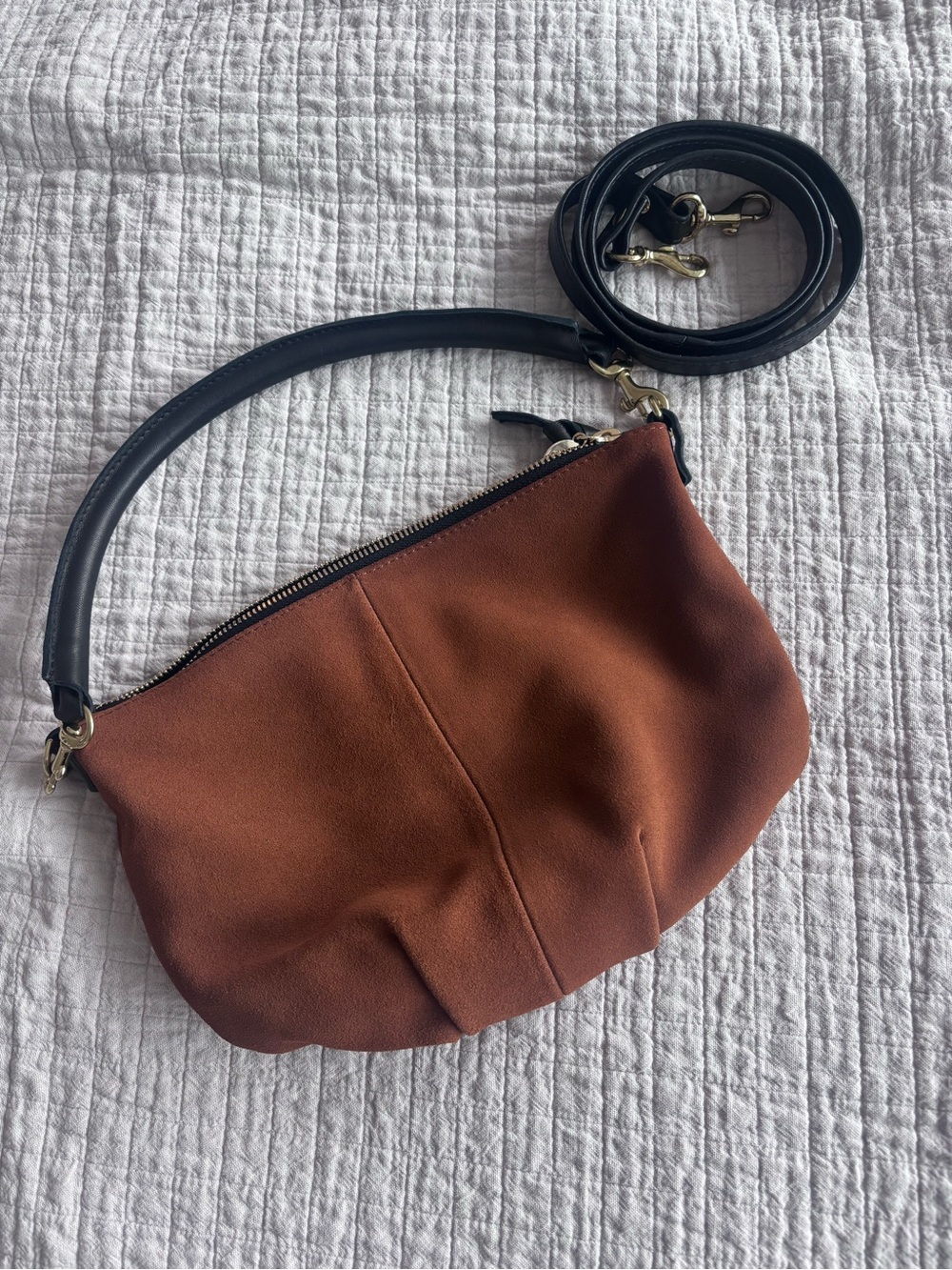 Brand New Clare V Petit Moyen In Chestnut Suede - Picture 6 of 6